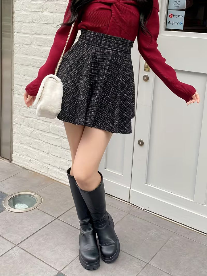 Jupe Mini Taille Haute pour Femme avec Nœud